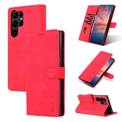 Produktbild von König Design Hülle kompatibel mit Samsung Galaxy S24 Ultra Kunstleder Handyhülle - Handy Case Rot