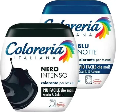 Obrázok produktu pre Famanu farba na textílie do práčky – sýto čierna a tmavomodrá