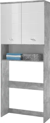 Produktbild von Waschmaschinenumbauschrank >Peter< in Weiß Hochglanz aus MDF - 76x190x31 (BxHxT)