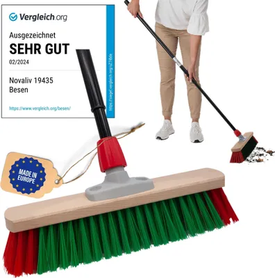 Produktbild von Novaliv Kehrbesen Besen mit Teleskopstiel Straßenbesen mit Stiel Gartenbesen Industriebesen Hofbesen Allzweckbesen (1, Gartenbesen) (Amazon SKU: 19435-1xStück)