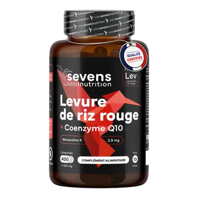Image de Gélules de riz rouge à la coenzyme Q10 et à la monacoline K, 400 comprimés – Sevens