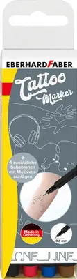 Produktbild von EBERHARD FABER One Line Tattoostifte farbsortiert 0,6 mm, 4 St.