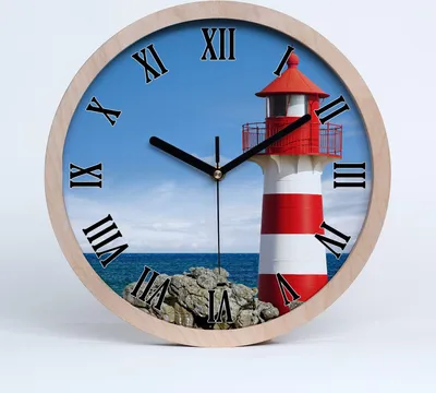 Produktbild von Holzuhr 20fi cm wanduhr - schwarze Spitzen - Leuchtturm
