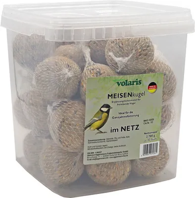 Produktbild von Eggersmann volaris 30 kusů sýkorkových knedlíků MEISENkugel se síťkou 2,7 kg | Obilné kuličky pro volně žijící ptáky | Výživné kompletní krmivo pro všechny druhy ptáků