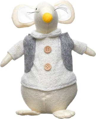 Produktbild von Famanu Türstopper Mäuseform - Beige/Weiß/Grau