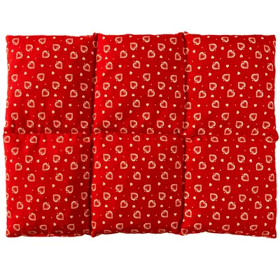 Produktbild von Körnerkissen groß 40x30cm 6-Kammer - Herzen-rot - Körner Wärmekissen für Mikrowelle und Backofen - Kissen 30x40 - Herzen-rot - Weizen