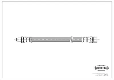 Produktbild von CORTECO 19034261 Bremsschlauch Vorne passend für MERCEDES-BENZ V-Klasse (W638/2) SPRINTER 4-t Kasten (904)