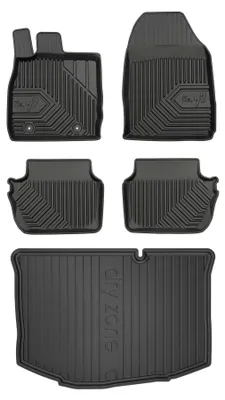 Zdjęcie produktu dla Dywaniki gumowe + mata bagażnika do Ford Fiesta VI 2008-2017 (sedan, standardowy bagażnik) – czarne, dopasowane – Wielganizator