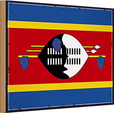 Produktbild von Holzschild Flagge Swasiland 30x20cm Retro Flag Eswatini