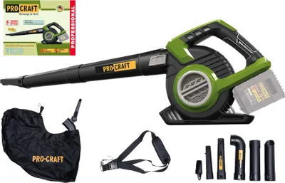 Obrázek produktu pro Akumulátorový foukač listí a vysavač listí Procraft VB20 40 V ( 2x 20 V ) bezkartáčový sólo - bez akumulátoru, bez nabíječky