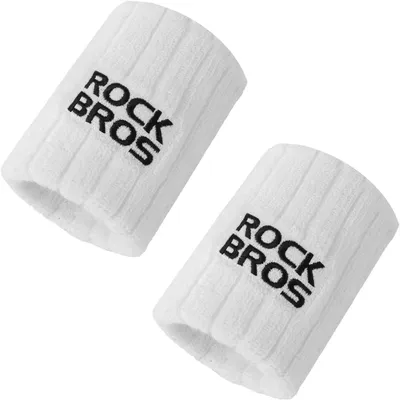 Produktbild von ROCKBROS Schweißband Handgelenk 2 Stück Absorbierend Kompression Stabilität Für Fitness Krafttraining Tennis Running Weiß 2 Stück