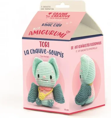 Obrázok produktu pre Graine Creative Amigurumi Háčkovanie Háčkovacia súprava Netopier 13 cm remeselná súprava