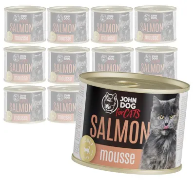 Zdjęcie produktu dla John Dog for Cats Mus z Łososiem 12x200g Bezzbożowa Mokra Karma Dla Kota