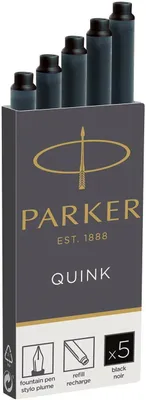 Productafbeelding van Parker Quink Vulpen Inktpatronen blauw - Set van 10 - Zwart + doek