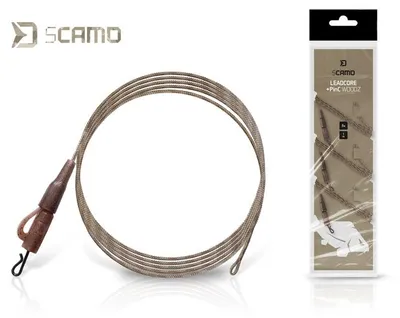 Image de DELPHIN sCAMO Leadcore + PinC WOODZ, bas de ligne, 1 m, 101006633