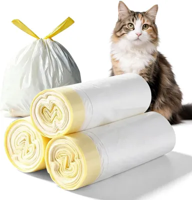 Produktbild von Katzentoilette Beutel 94x45 cm, 60 Stück, mit Kordelzug, für Katzentoilette