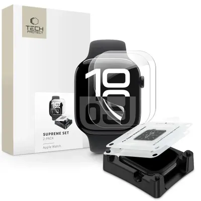 Produktbild von Folia Hydrożelowa Tech-Protect Supreme Set 2er-Pack Apple Watch 10 (42 Mm) Klar