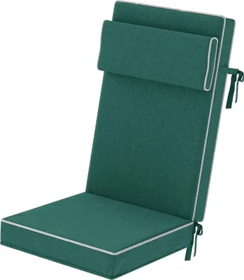 Produktbild von Sitzkissen 120 x 47 x 9,5 cm wasserabweisend Stuhlkissen mit Bändern, Kopfstütze, UPF50+ Outdoor Indoor Sitzauflage, Sitzpolster für Klappstuhl