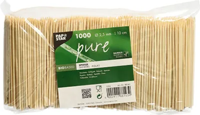 Immagine prodotto di PAPSTAR 88143 PAPSTAR Spieße "pure", aus Bambus, Länge: 100 mm
