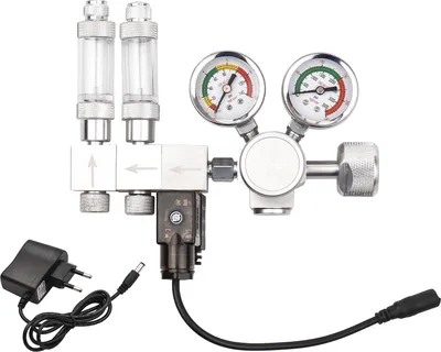 Obrázek produktu pro Regulátor CO2 pro akvária, dvoustupňový, s nastavitelným výstupním tlakem a stejnosměrným elektromagnetickým počítadlem bublin, rozhraní W21.8