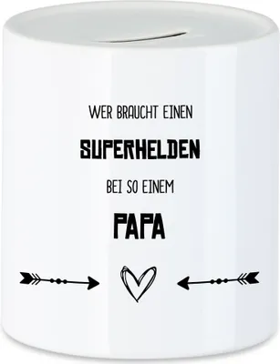 Produktbild von Wer Braucht Superhelden Spardose Bester Papa Der Welt Geschenkidee Vatertag Geburtstag