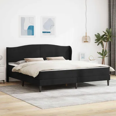 Produktbild von Möbel Bettrahmen mit Kopfteil Schwarz 180 x 200 cm SamtKlassische Betten - Klassische Betten c4820
