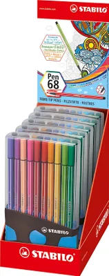 Obrázek produktu pro Prémiové fixy - STABILO Pen 68 Colorparade - sada 20 ks v antracitové/světle modré barvě - s 20 různými barvami