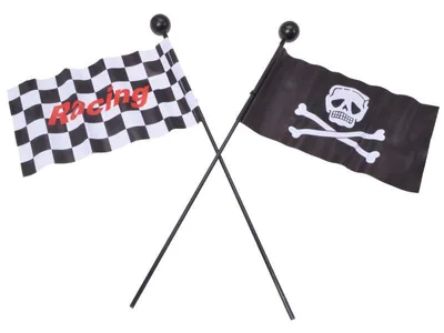 Image de Filmer 40156 Drapeau de vélo - Style - 113cm de long - Tête de mort pirate ou Racing Flag