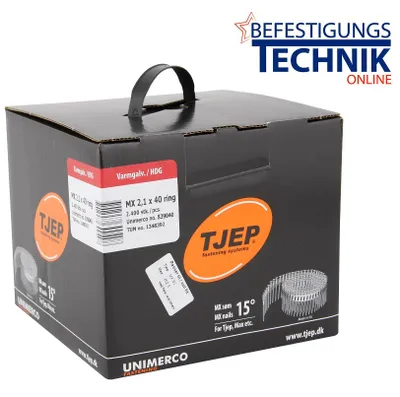 Produktbild von 2,1x40mm Ring feuerverzinkt MX Coilnägel für Tjep MX-50 Senco SCN34 Coilnagler 2,4M