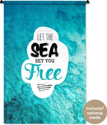 Produktbild von MuchoWow® Wandteppich Wandbehang Sommer - Zitate - Meer 90x135 cm Tapisserie Dekoration Wandtuch - Baumwolle - Wandskulptur