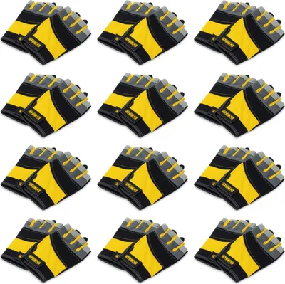 Produktbild von 12 Paar DEWALT Grip Arbeitshandschuhe Fingerfreie Handschuhe DPG213L Größe 10