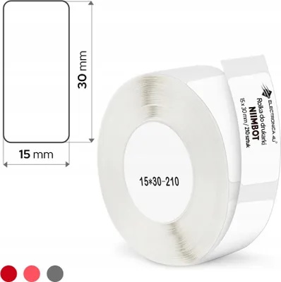 Produktbild von NIIMBOT Etikettenrolle für Etikettendrucker 008-7002101 weiß, 15,0 x 30,0 mm, 1 x 210 Etiketten (A2A68601301)