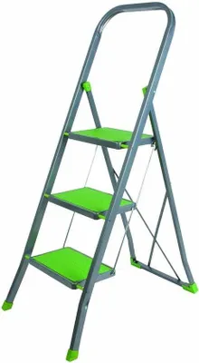 Image de Escabeau à 3 marches avec béquille - vert - 3 marches - escabeau de couleur