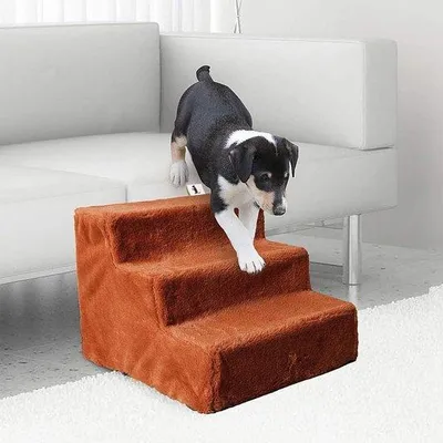Immagine prodotto di Scala per gatti con rivestimento in peluche lavabile 42x40x31 cm, facile da montare
