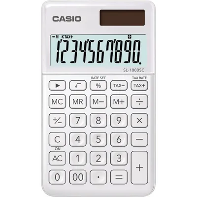 Immagine prodotto di Casio® SL-1000SC-WE Calcolatrice tascabile alimentata a energia solare/batteria Display LC a 10 cifre bianco(T)