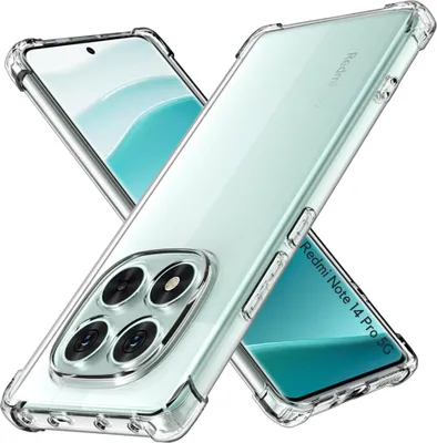 Two transparent phone cases are shown, one partially covering the other, with a phone screen visible through them.