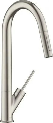 Obrázok produktu pre AXOR Starck Einhebel-Küchenarmatur, mit ausziehbarem Auslauf edelstahl gebürstet hansgrohe