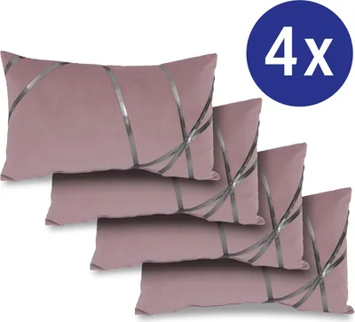 Produktbild von 4er-Set Dekokissen rosé 30x50 cm, aus hochwertigem Kunstfasergemisch, angenehm weich