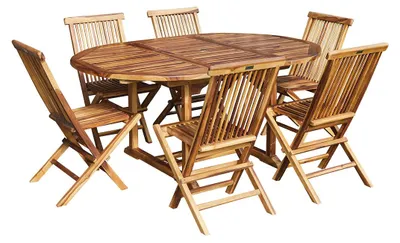 Produktbild von Ausziehbare Gartenmöbel für 6–8 Personen aus massivem Teakholz