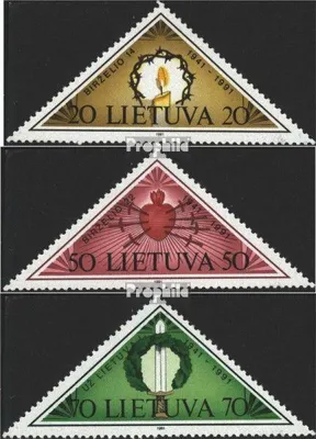 Produktbild von Briefmarken Litauen 1991 Mi 477-479 (kompl.Ausg.) postfrisch Jahrestag