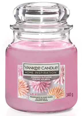 Produktbild von Yankee Candle Duftkerze Mittleres Glas Sugared Blossom 340 g, rosa