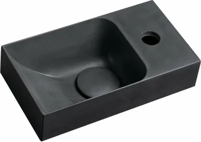 Produktbild von Sapho PICCOLINO Beton-Waschbecken 30,8x17cm, Wasserhahn rechten, Anthrazit matt