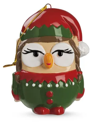Keramik-Uhldeko, Weihnachtsbaumschmuck, 7 cm, mehrfarbig