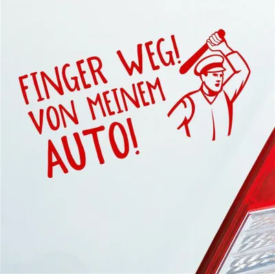 Produktbild von Auto Aufkleber Finger weg! von meinem Auto! Fans Car 19,5x10 cm Rot Sticker Heckscheibenaufkleber