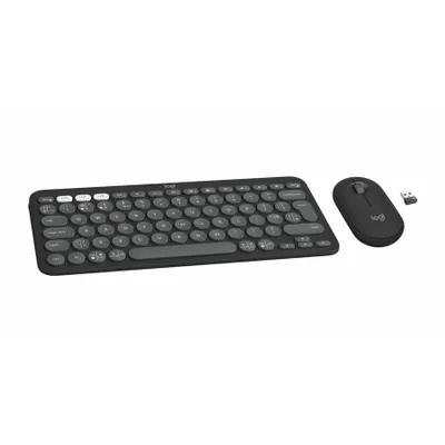 Produktbild von Logitech 920-012233, Kabellos, RF Wireless + Bluetooth, Scherenschalter, QWERTY, Graphit, Maus enthalten