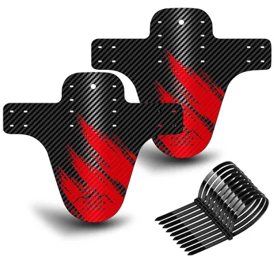 Produktbild von Schutzbleche Mountainbike MTB Vordere und Hintere Kompatible Mudguard 20-29 Zoll Fat Bike Rot