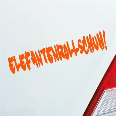 Produktbild von Auto Aufkleber Elefantenrollschuh Elefant Schuh Zubehör 20x4 cm Orange Sticker Heckscheibenaufkleber
