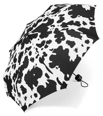 Produktbild von Happy Rain Super Mini Manuell Taschenschirm cow black/white