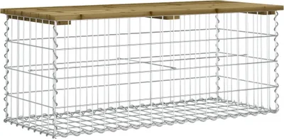 Zdjęcie produktu dla Ławka Ogrodowa Z Gabionem, 103X44X42 Cm, Impregnowana Sosna Lumarko!