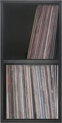 Produktbild von VDD Vinyl Wish Schallplattenregal, schwarz, Holz, stapelbar, kombinierbar, für ca. 100 12-Zoll LPs, 38 cm H x 38 cm B x 34 cm T